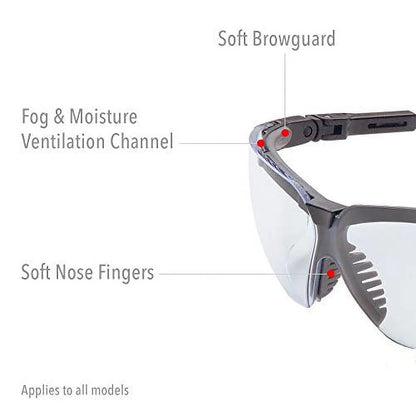 Uvex By Honeywell 763-S3213X Genesis Eyewear- 50 Percent Gray Polycarbonate Lenses- Black Frame