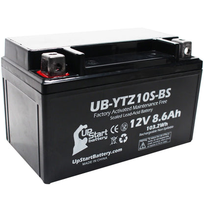 5-Pack UpStart Battery Replacement for 2005 Yamaha YZF-R1 1000CC Factory Activated, Maintenance Free, Motorcycle Battery - 12V, 8.6Ah, UB-YTZ10S-BS