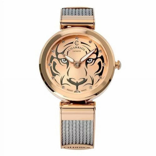 CHARRIOL Forever Tiger Rose Gold & Black Dial Ladies Watch