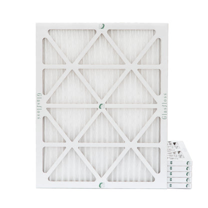 6 Pack of 18x20x1 MERV 13 Pleated Air Filters by Glasfloss. Actual Size: 17-1/2 x 19-1/2 x 7/8