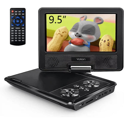 Yoton 9.5" Portable DVD Player with 7.5" HD Swivel Screen, 4-6 Hours Built-in Battery for Kids and Car,