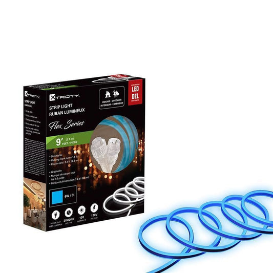 Xtricity Flexible Led Strip 9 feet/6w-3'/120v/blue Indoor and Outdoor