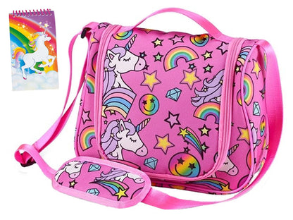 Unicorn Couture Toiletry Cosmetic Bag Accessory Bag, Make-up Bag & Notepad Bundle Set