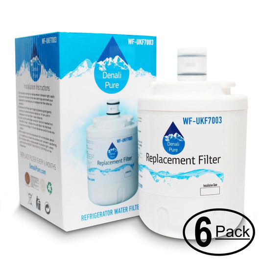 6-Pack Replacement for Maytag MSD2654FRQ Refrigerator Water Filter - Compatible with Maytag UKF7003 Fridge Water Filter Cartridge - Denali Pure Brand