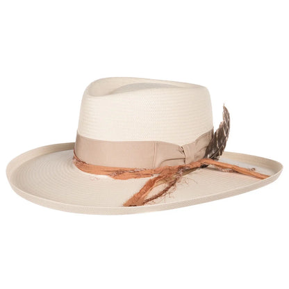 Stetson Hats Womens Stetson Kings Row Peach Band 31/2` Brim 71/4 Natural