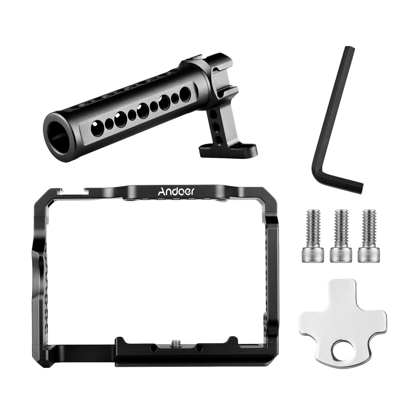 7299 Aluminum Alloy Cage Kit with Video Rig Handle Grip Replacement for Sony A7R III/ A7 II/ A7III