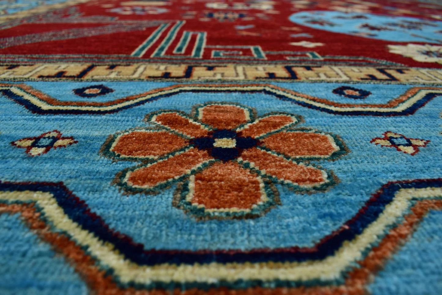 Aria Roselyn Red/Lt. Blue Rug, 9'11" x 13'8"