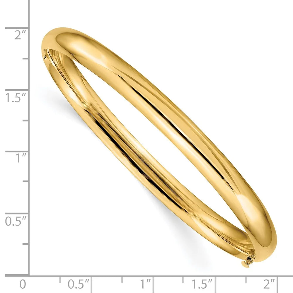 14k 4/16 High Polished Hinged Bangle Bracelet QHP4/16