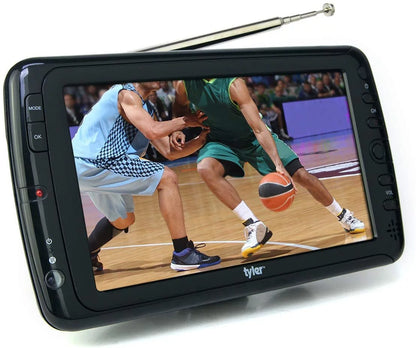 Tyler 7" Portable TV LCD Monitor Rechargeable Battery Powered Wireless Capability HD-TV, USB, HDMI Input, AC/DC, Remote Control Built In Stand Small For Car Kids Travel