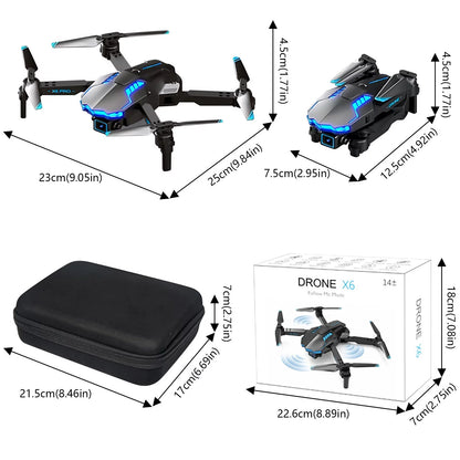 With 4K HD FPV Dual Camera For Kids And Adults Mini Foldable RC Airplane WiFi RC Quadcopter Off Track Headless Mode One Button StartSmart Obstacle Avoidance