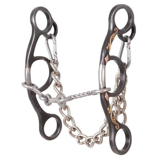 CLASSIC EQUINE Sherry Cervi Short Shank Small Twisted Wire Dogbone Snaffle Bit (BBIT3SSG24SS)