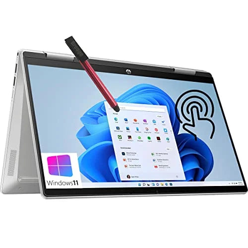 2022 Newest Pavilion x360 2-in-1 Laptop, 12th gen Intel 10-Core i5-1235U, 14" FHD Touchscreen, 8GB DDR4 RAM, 2TB PCIe SSD, Backlit KB, Fingerprint Reader, Windows 11, broag 64GB Flash Stylus