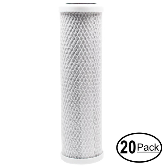 20-Pack Replacement for Expres Water RODI10MC Activated Carbon Block Filter - Universal 10 inch Filter for EXPRESS WATER 6-Stage RO DI System - Denali Pure Brand