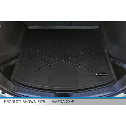 SMARTLINER All Weather Custom Fit Cargo Trunk Liner Floor Mat Black Compatible With 2022-2023 Mazda CX-5 (Cargo Liner Only Fits with Cargo Tray in Upper Position)