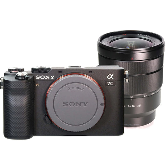 Sony Alpha a7C 24.2MP Built-In Wi-Fi Mirrorless Digital Camera Black with T* FE 16-35mm f/4 ZA OSS Lens