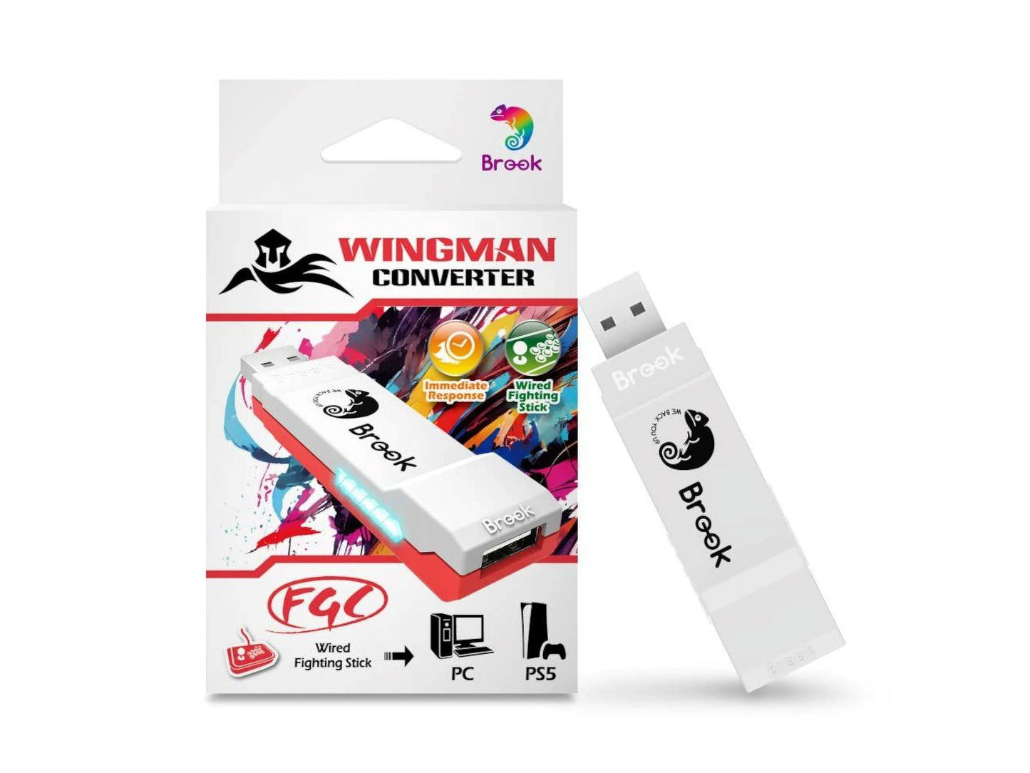 Brook Wingman FGC converter - An Arcade Joystick Converter, Built for PS5 Fighting Games, Supports Street Fighter 6 and