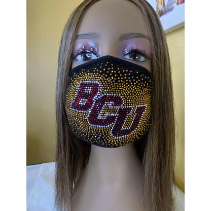 Bethune Cookman University Bling Face Mask with Filter