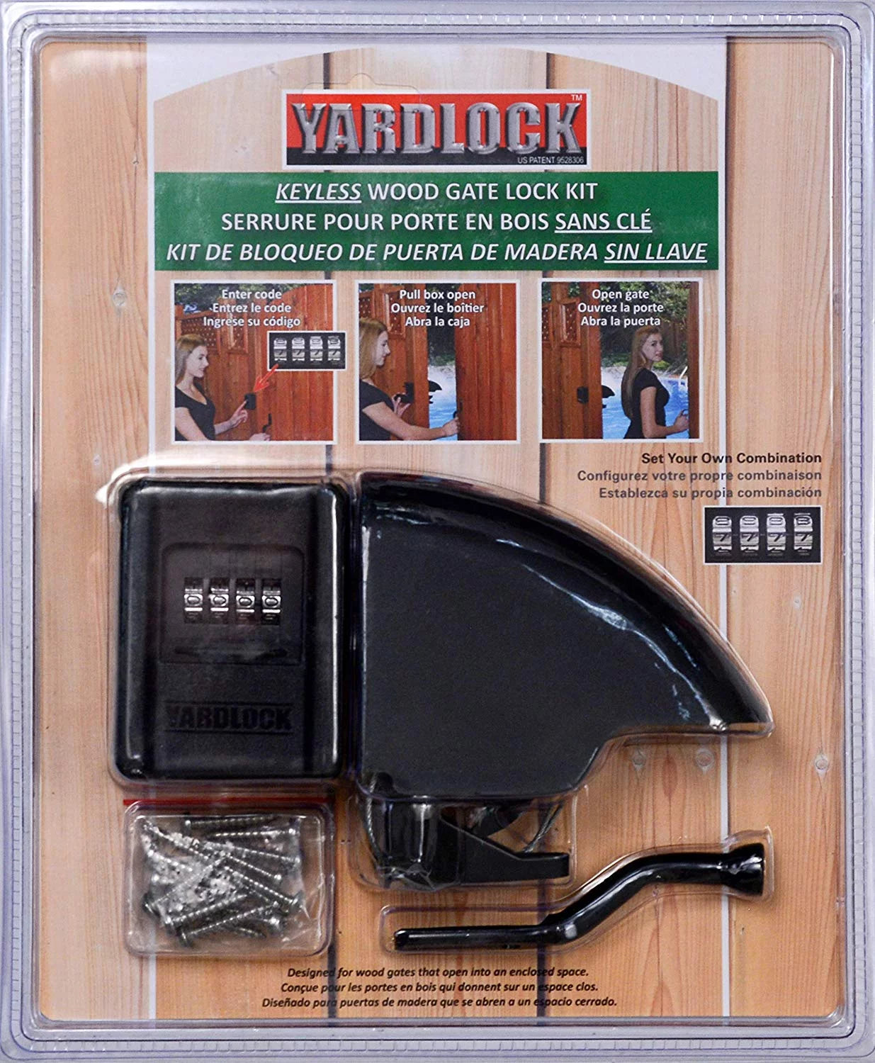 YARDLOCK Keyless Gatelock, Secure Gate Lock (MBX-2016Y-3ESF)