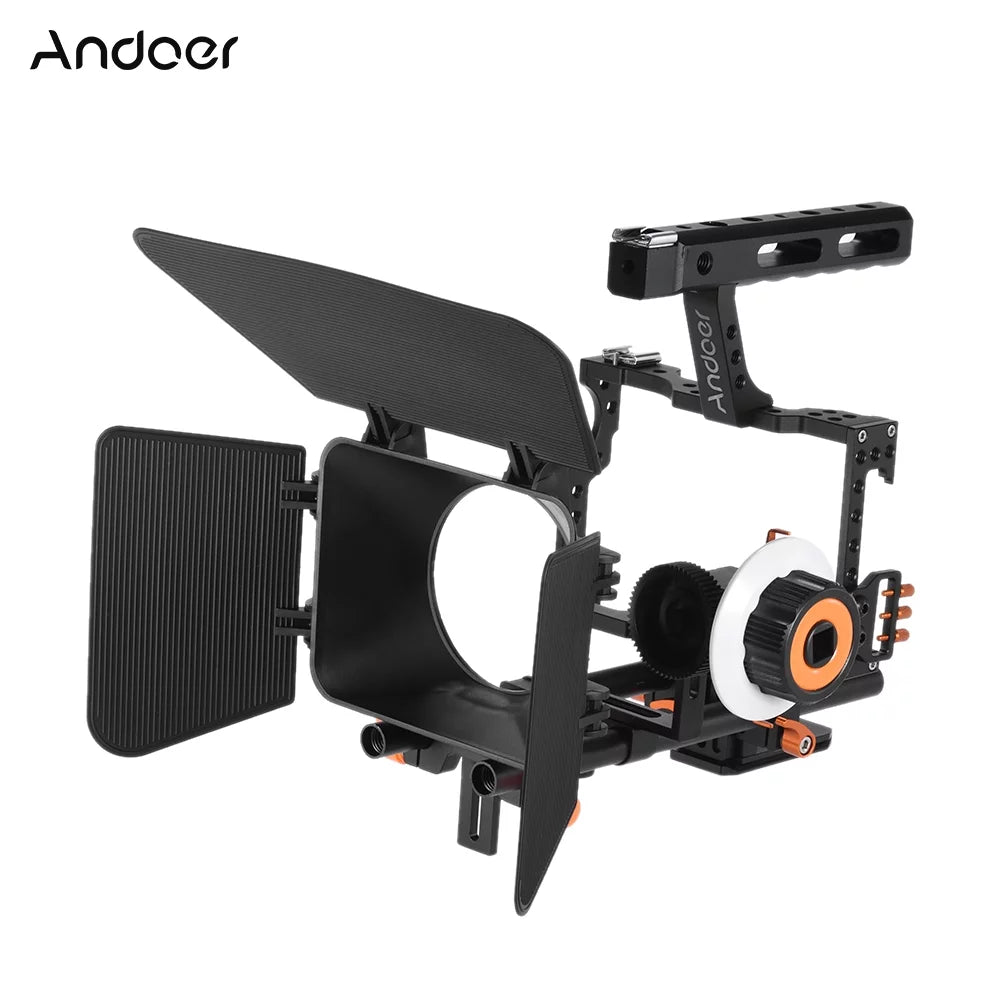 Andoer Camera Cage,Handle + 15mm Camera Video Kit Alloy Camera Video Aluminum Alloy Camera Box + + A7s/a7/a7r/a7rii/a7sii/a7iv + + Handle Film W/matte Box C500 Aluminum Alloy + 15mm Rod + Handle +