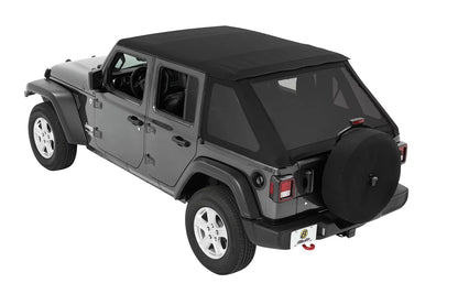 Bestop Black Twill Trektop for a 4-Door Jeep Wrangler JL, Model Years 2018 to Current, (56863-17)