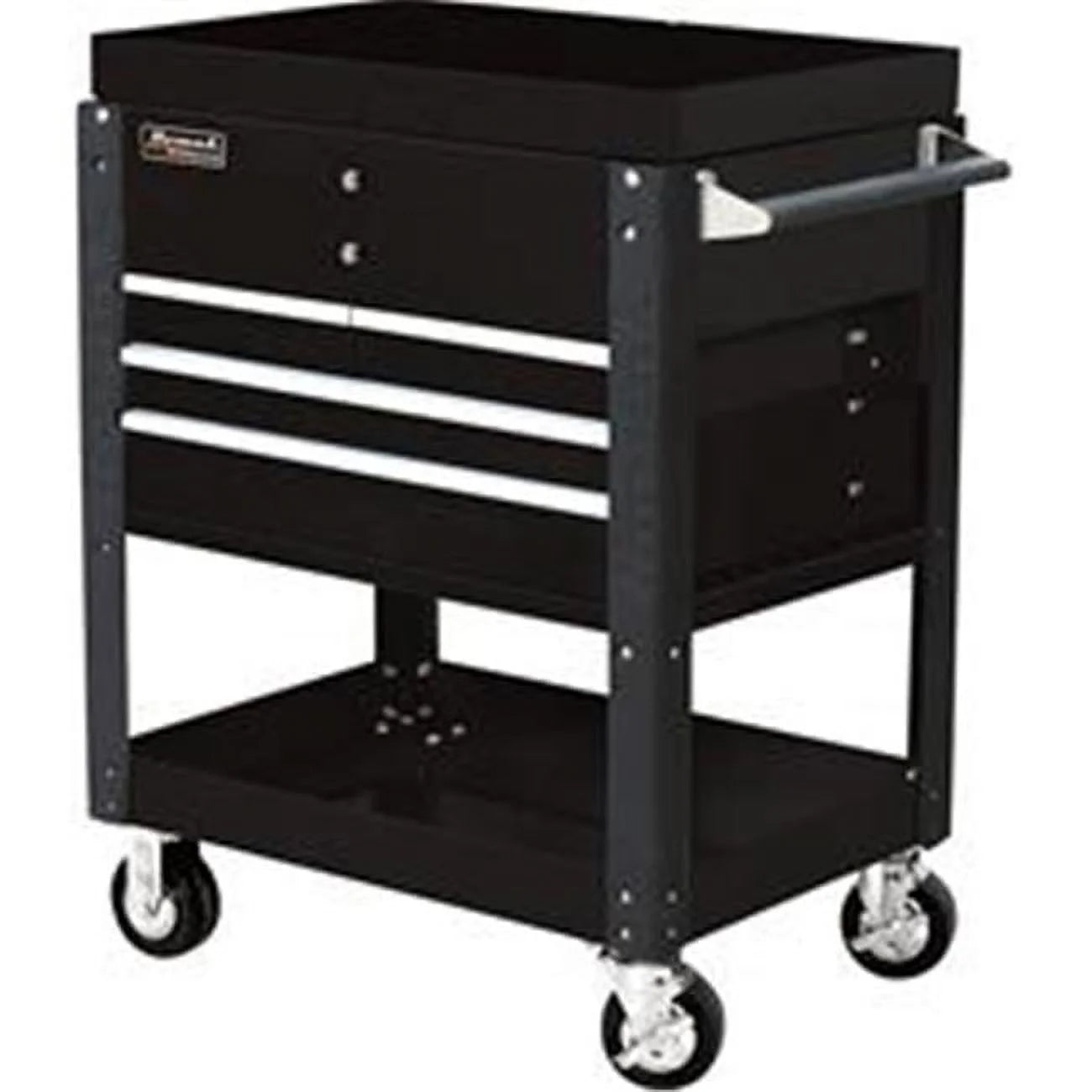 42 x 30.25 x 20.62 in. 4 Drawer Pro Series Slide Top Service Carts - Black