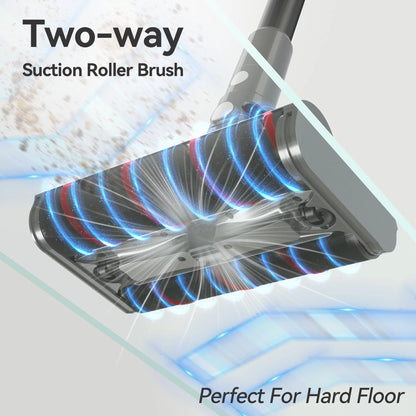 Umlo Cordless Vacuum Cleaner Directional Soft Roller Cleaner Head, 6-in-1 22kPa Powerful Double Brush Vacuum,Lightweight Handheld Vacuum up to 40Mins Runtime for Home Hardwood Floor Sofa Car