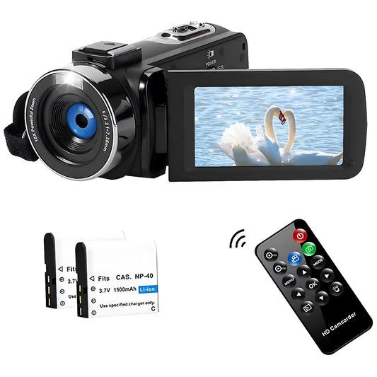 SEREE Video Camera for Youtube Camcorder Night Vision Film Camera Full HD 2.7K 30FPS 30.0 MP IR Vlogging Digital Camera, 2 Batteries, Remote