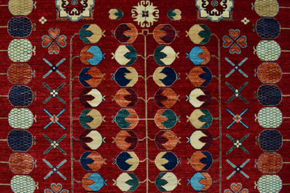 Aria Roselyn Red/Lt. Blue Rug, 9'11" x 13'8"