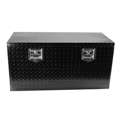 36 inch Heavy Duty Black Aluminum Tread Tool Box Truck Trailer Underbody Storage+Locks With T-Handle Latch Key Black + Aluminum + Square box + 36"(36"×17.1"×17.9")