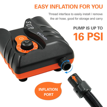 STERMAY 16PSI Electric Inflation Air Pump with 6PCS Nozzles for Inflatable and Boat