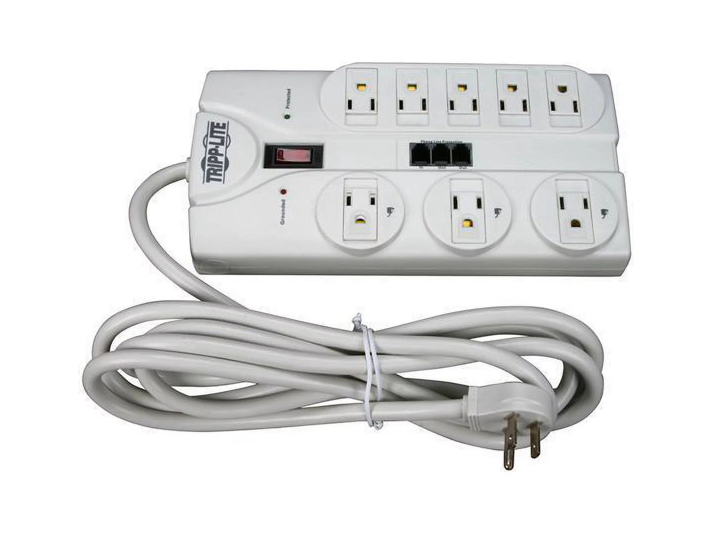 Tripp Lite Tlp808tel 8-outlet Surge Protector (2,160 Joules; 8ft Cord; Telephone/modem/fax Protection; $75,000 Ultimate Lifetime Insurance)