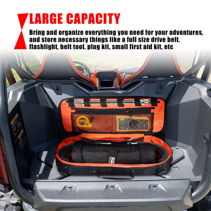 Universal Travel Tool Storage Kit Storage Bag with Portable Tool Roll Organizer Wrench Tool Pouch for UTV ATV Car Truck