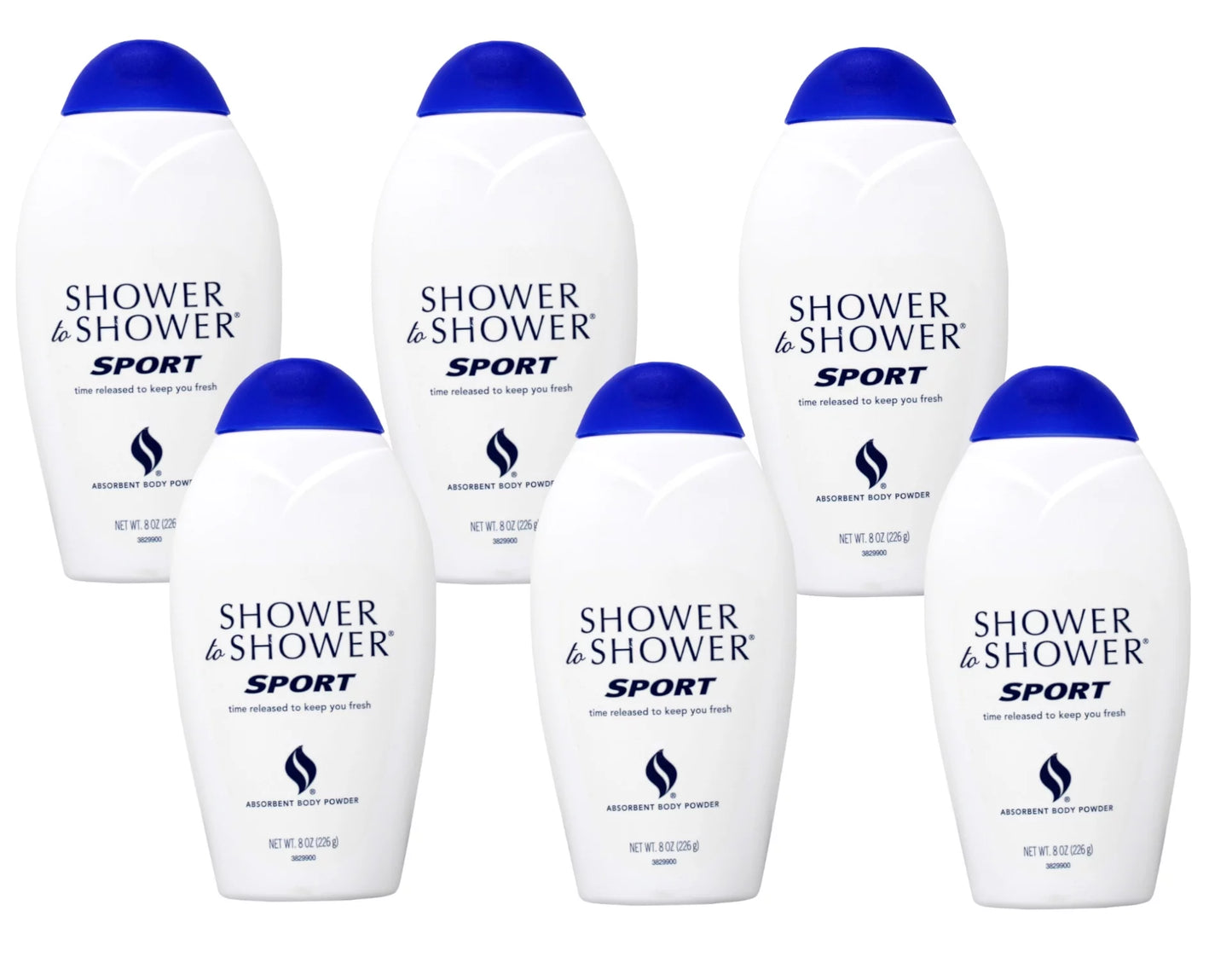 Shower To Shower Body Powder Sport, 13 oz (Pack of 6)