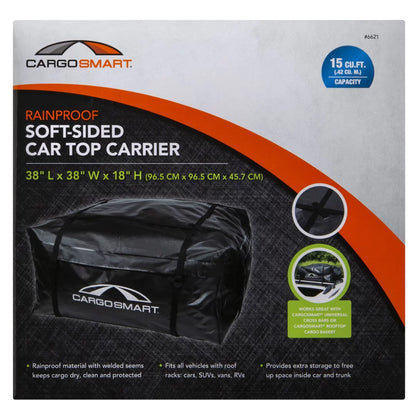 CargoSmart 6621 15 Cubic ft Soft Sided Car Top Carrier Bag, Black