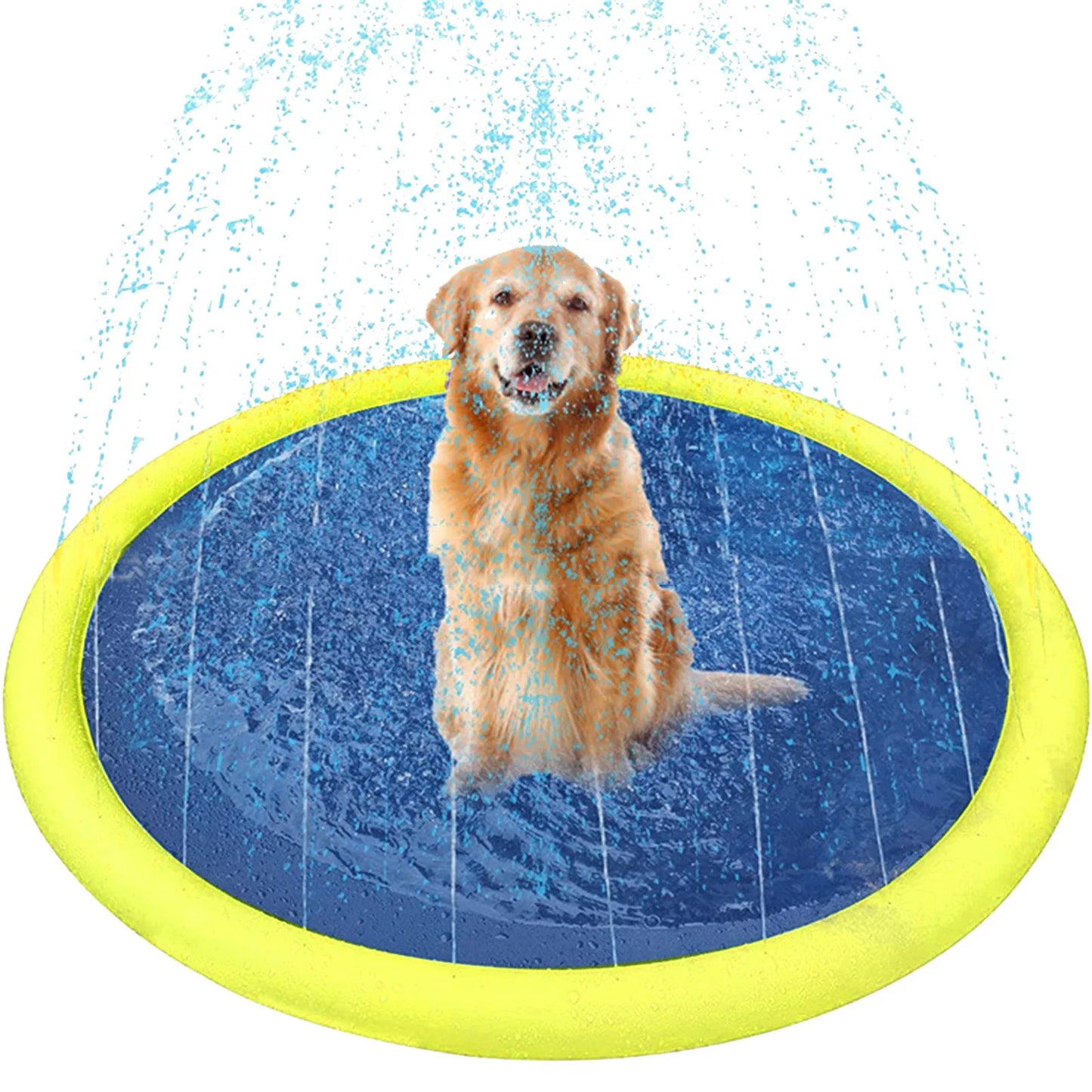 YHAIOGS 150CMPVC Pet Spray Mat Outdoor Non Slip Splashing Mat Dog Swimming Bath Sprinkler Mat