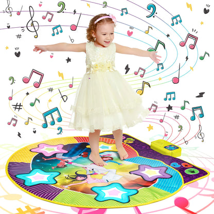 UNIH Dance Mat for Boys Girls Kids Ages 3 4 5 6 7 8 9 10, Dance Game with Music Toy Gift for Kids Ages 4-8