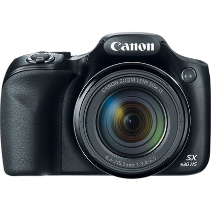 Canon PowerShot SX530 HS 16MP 50x Opt Zoom Full HD Digital Camera Black Deluxe Bundle. Includes 32GB Secure Digital SD Memory Card, 1150mah Battery P