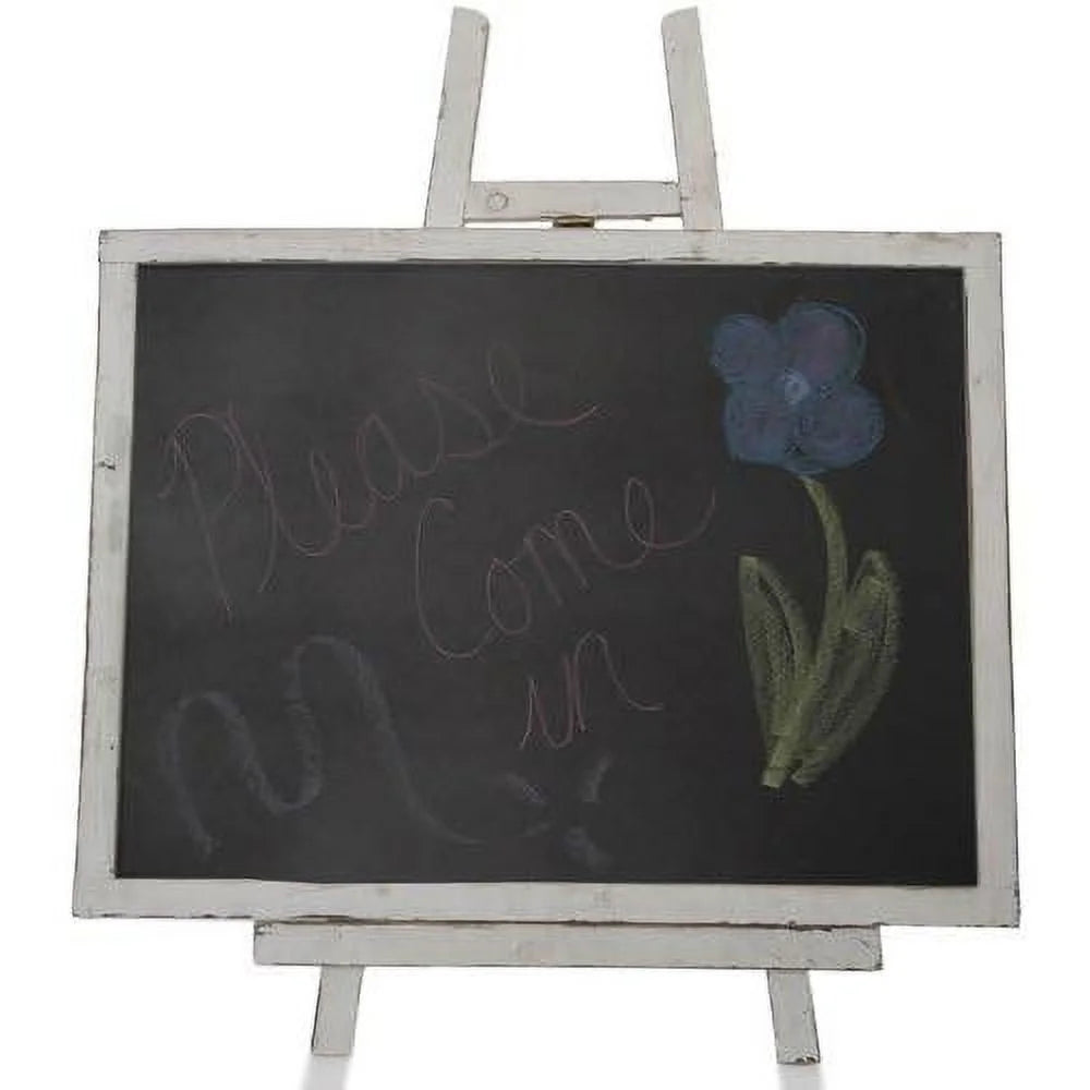 Wooden Chalkboard With Easel, Worn White