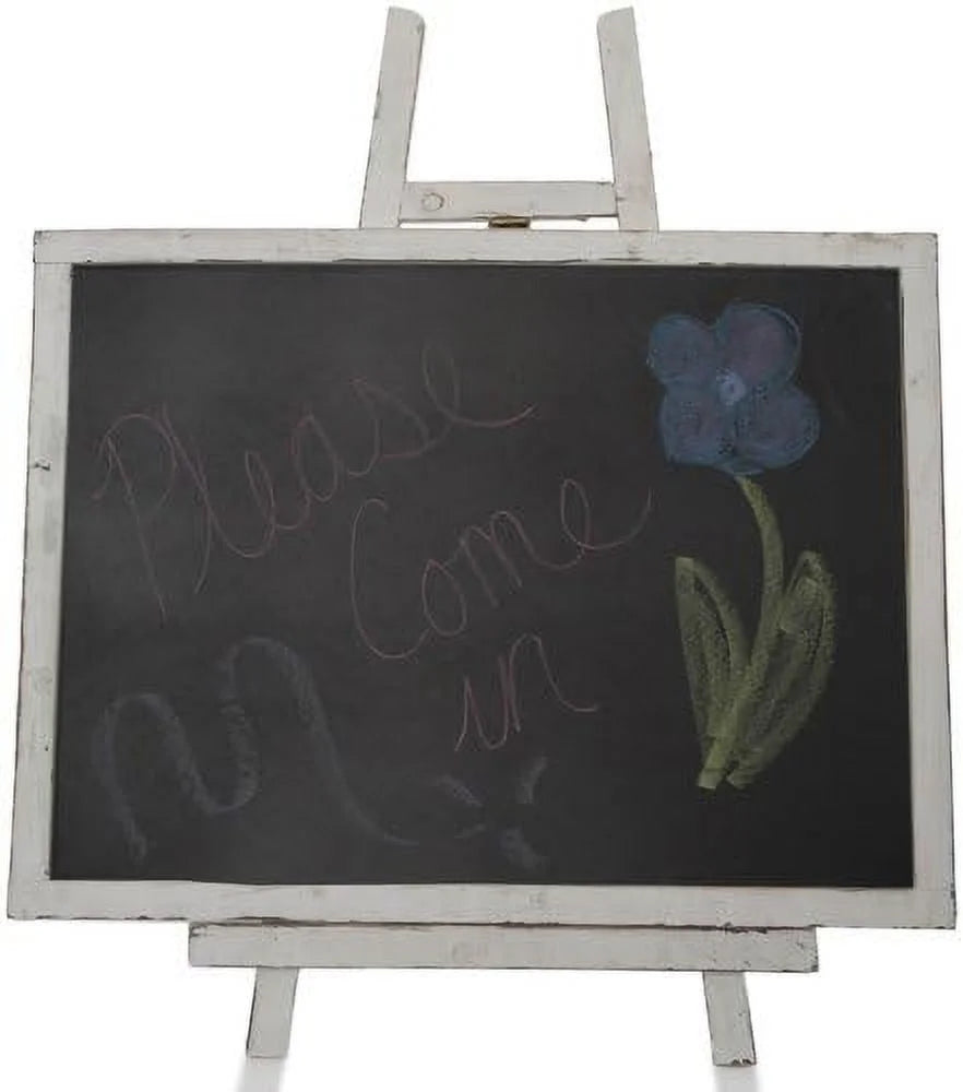 Wooden Chalkboard With Easel, Worn White