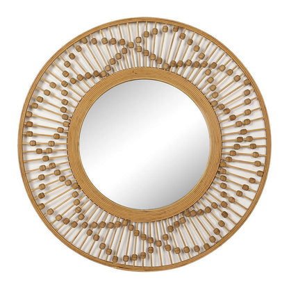 Sahara Sunbeam Round Bamboo Wide Frame Wall Mirror