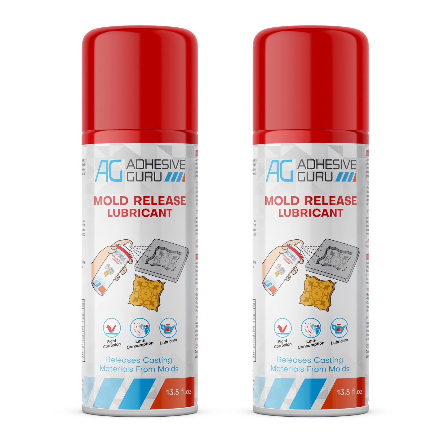 Adhesive Guru Silicone Mold Release Spray for Epoxy Resin (2 x 13.5 fl oz) 2 Pack