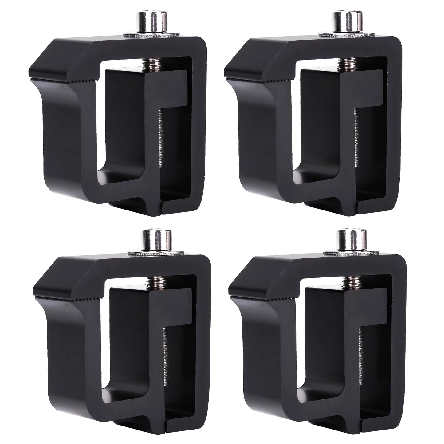 AA-Racks P-AC( Set of 4 Aluminum C-Clamps for Non-Drilling Truck Rack & Camper Shell Installation - Black