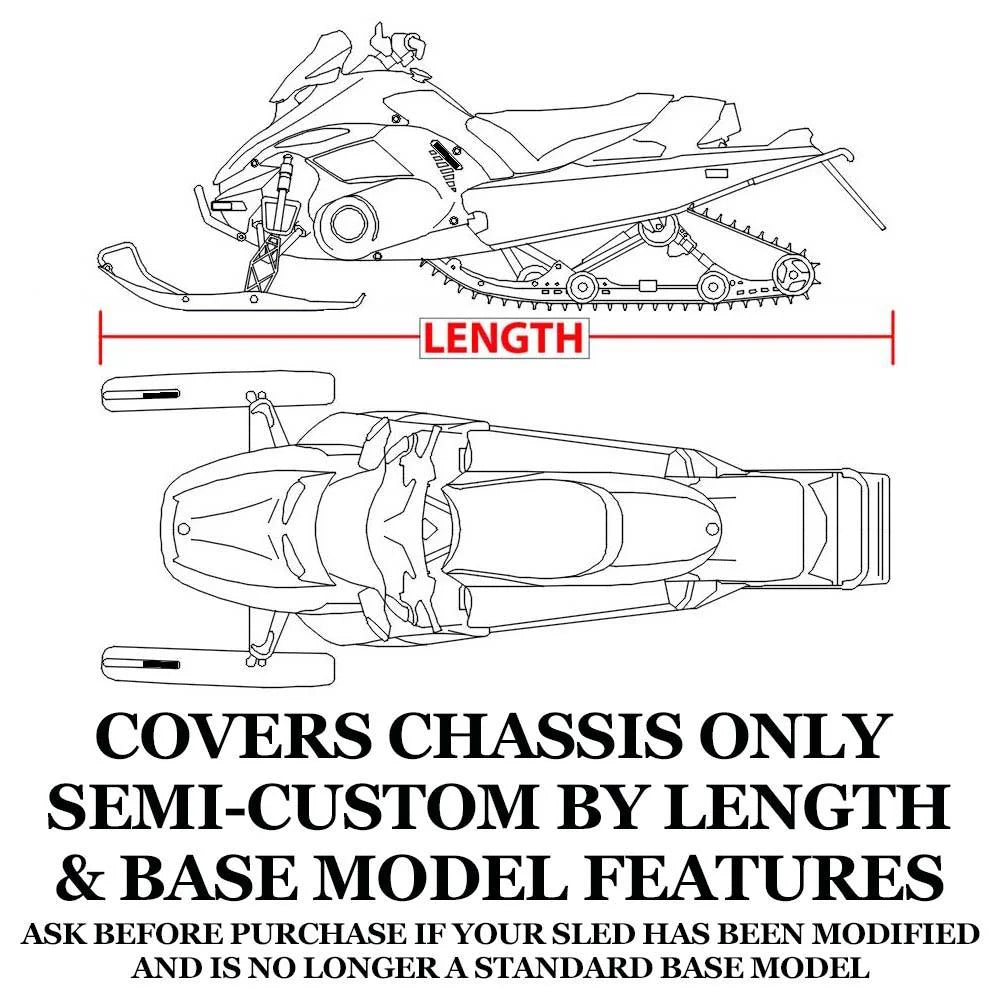 Snow Cover Compatible for 2007-2009 Arctic Cat snowmobile model M1000 153, Trailerable 600 Denier Snow Machine Sled Gear