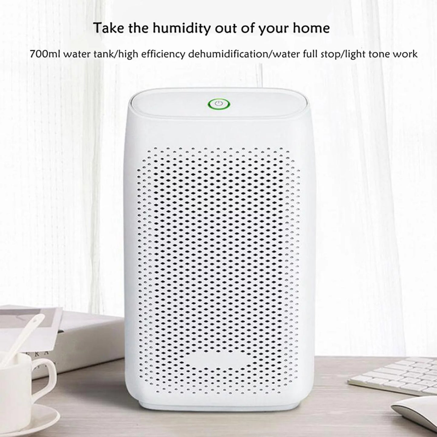 Semiconductor Dehumidifier 700ml for Home Energy Saving Moisture Absorbing Convenient Powerful Auto Shut Home, Bathroom Compact