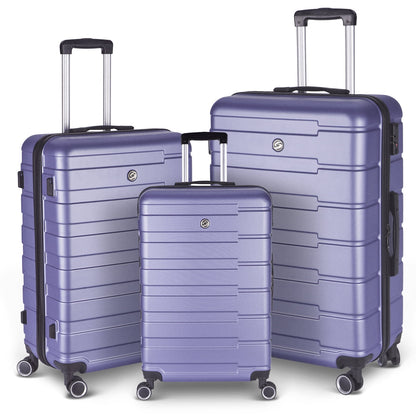 3-Piece Luggage Sets,Luggage Expandable Suitcase,Lightweight Suitcase with TSA Lock Spinner,Luggage Set PC+ABS,Durable Luggage Set with 4-Tire Spinner and Hooks, (20", 24", 28"),Purple