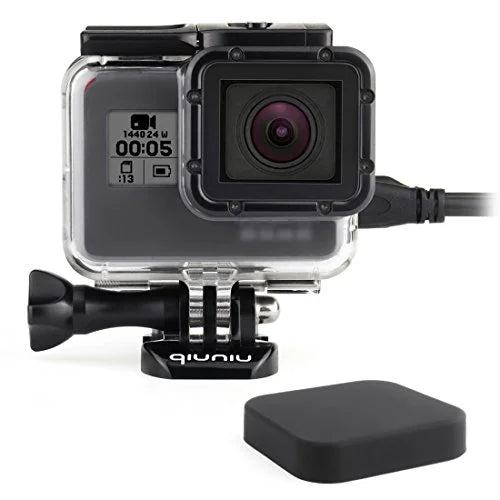 Side Open Skeleton Housing Case for GoPro Hero 5 6 7 Black Action Camera - Protective Lens Removal NOT Needed - Transparent Clear