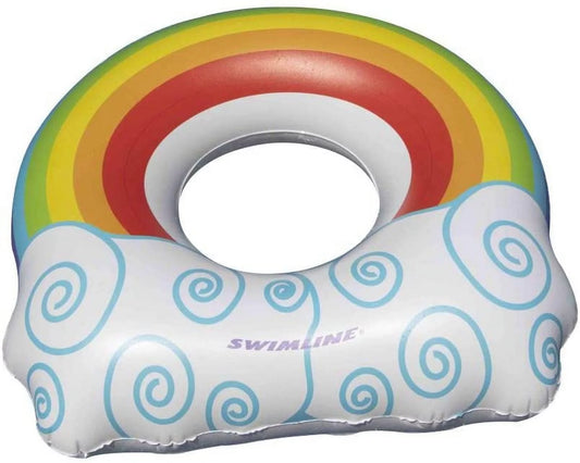 Swimline Inflatable Rainbow Swim Ring for Kids