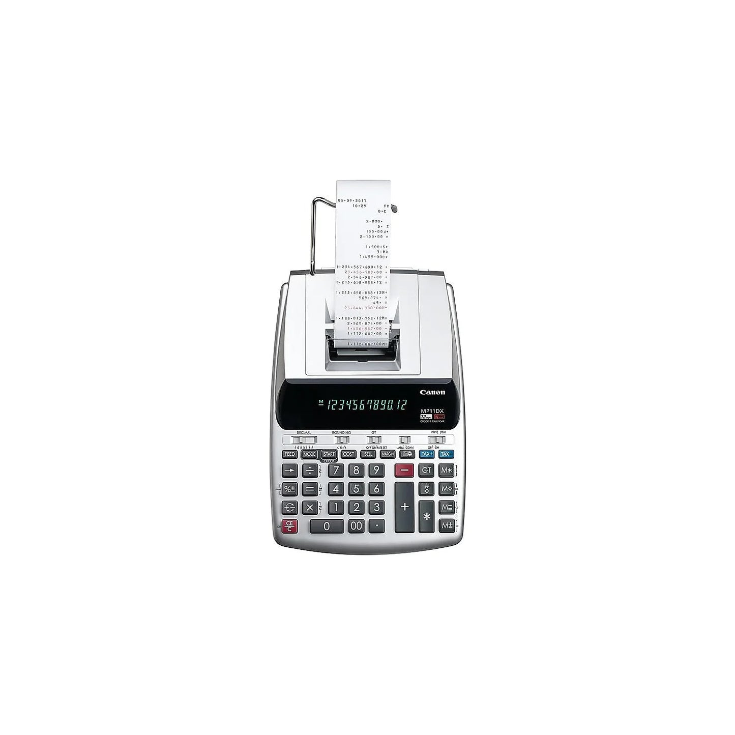 Canon MP11DX 12-Digit Ribbon Printing Calculator, Black/Red Print, 3.7 Lines/Sec