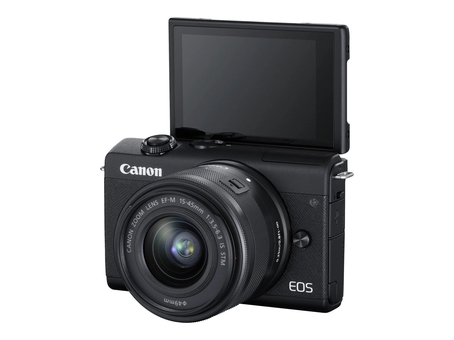 Canon EOS M200 - Digital camera - mirrorless - 24.1 MP - APS-C - 4K / 25 fps - 3x optical zoom EF-M 15-45mm IS STM lens - Wi-Fi, Bluetooth - black