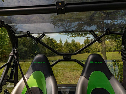 SuperATV Heavy Duty Rear Windshield for 2014+ Kawasaki Teryx 4 800 / 2021+ Teryx 4 S 1/4" Thick Lightly Tinted Polycarbonate 250x Stronger Than Glass Protects You From Flying Debris Made in USA!